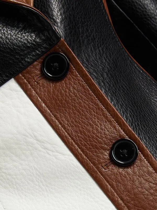 Rosaline | Mosaic Leather Coat