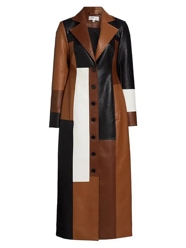 Rosaline | Mosaic Leather Coat