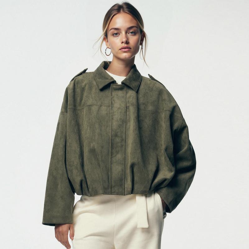 Lara Suede Bomber Jacket